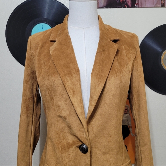 Panhandle | Microsuede Light Brown Rust Blazer - Picture 2 of 7